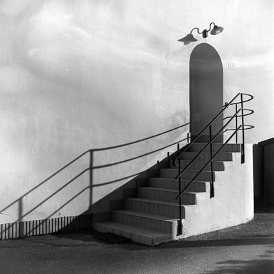 Stockholmsvägen. Zeiss Ikoflex with Ilford Delta 400